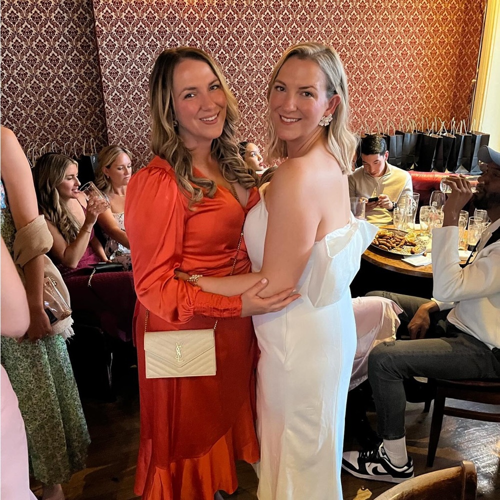 BHLDN stretch crepe midi with bow! - Picture 3 of 4